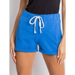 Women's blue cotton shorts