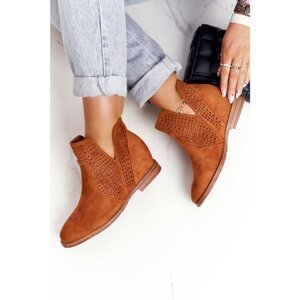 Openwork Boots On The Wedge S.Barski Camel