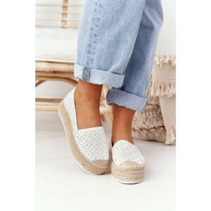 Espadrilles On A Straw Platform S.Barski White-Silver