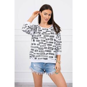 Blouse with inscriptions white S/M - L/XL