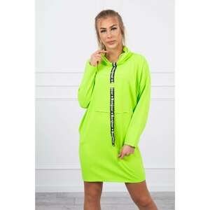 Dress with tie green neon