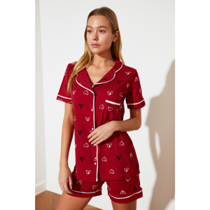 Trendyol Printed Knitted Pajamas Set