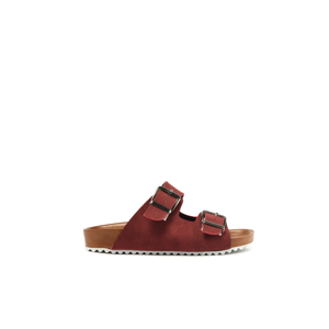 Trendyol Claret Red Double Buckle Women's Slippers