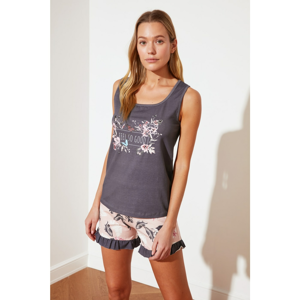 Trendyol Printed Knitted Pajamas Set