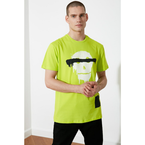 Trendyol Green Men's Regular Fit Crew Neck Short Sleeve Printed T-Shirt