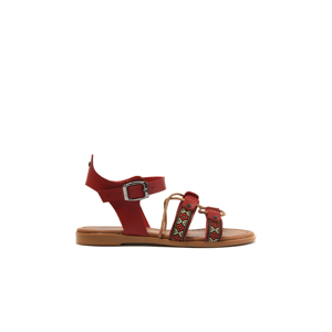 Trendyol Red Genuine Leather Women Sandals