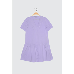 Trendyol Lilac Collar Detailed Buttoned Dress