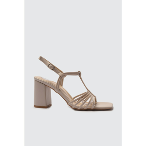 Trendyol Beige Square Toe Women's Classic Heeled Shoes