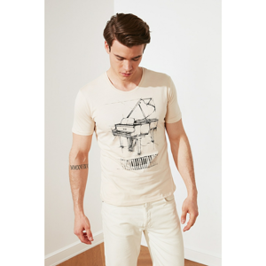 Trendyol Ten Men's Slim Fit Short Sleeve Piano Printed T-Shirt