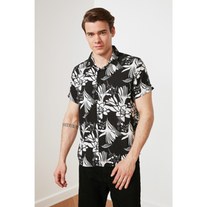 Trendyol Black Men Regular Fit Shirt Collar Floral Shirt