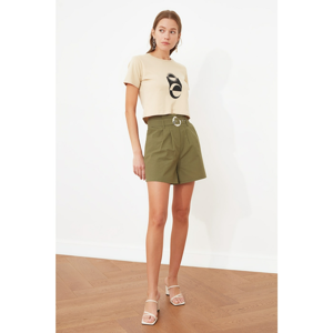 Trendyol Khaki Belted Shorts & Bermuda