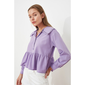 Trendyol Lilac Lace Detailed Shirt