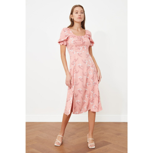 Trendyol Dried Rose Collar Gathered Dress