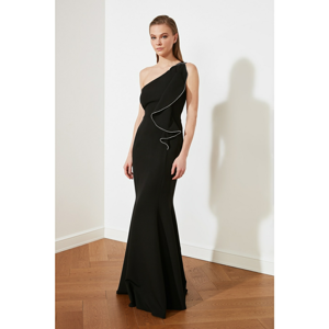 Trendyol Black Accessory Detailed Evening Dress & Graduation Gown