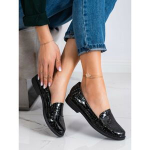 SHELOVET LACQUERED BLACK LOASINS