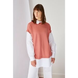 Trendyol Dried Rose Knitted Inside Shirt and Out Tunic