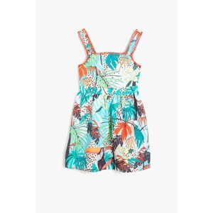 Koton Girl Green Floral Pattern Dress