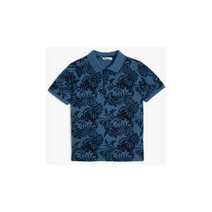 Koton Men's Blue Patterned T-shirt