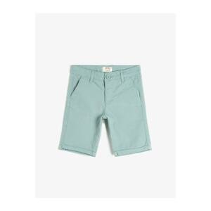 Koton Baby Boy Green Pocket Detailed Normal Waist Shorts