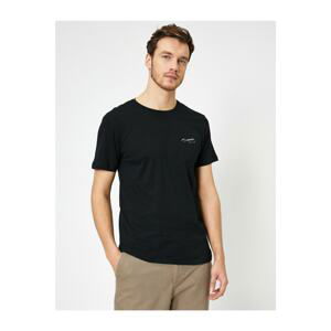 Koton Men's Black Atatürk Signature Printed T-Shirt