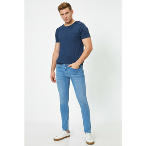 Koton Men's Blue Super Skinny Pocket Trousers