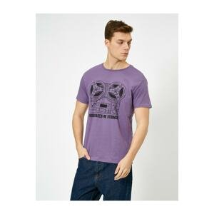 Koton Men's Purple Printed T-shirt