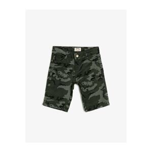 Koton Boy Green Camouflage Patterned Sort