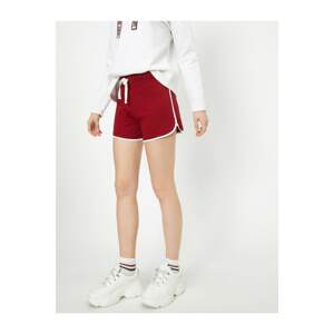 Koton Women's Burgundy Tie Waist Shorts