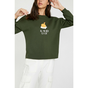 Koton Women Green Love Sweatshirt