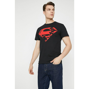 Koton Men's Black Superman Printed T-Shirt