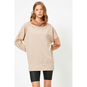 Koton Women Brown Color Block Sweatshirt