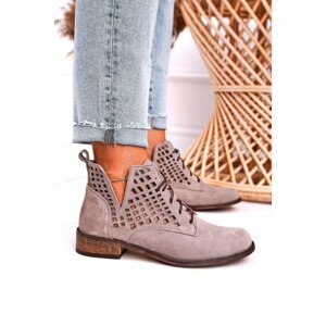 Women's Openwork Boots Suede Cappuccino Susannah