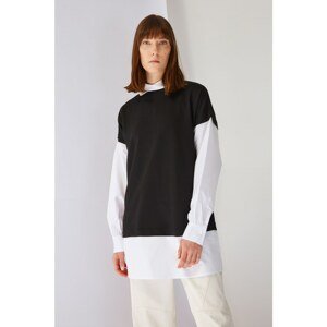 Trendyol Black Knitted Inside Shirt and Out Tunic