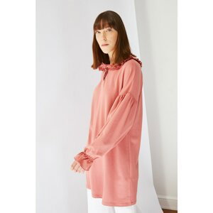 Trendyol Dried Rose Baby Collar Knitted Tunic
