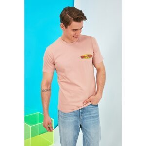 Trendyol Pink Men's Regular Fit Tom & Jerry Printed Licensed Short Sleeve T-Shirt