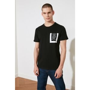 Trendyol Black Men's Regular Fit Crew Neck Short Sleeve Printed T-Shirt