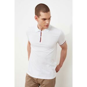 Trendyol White Men's Regular Fit Short Sleeve Polo Neck T-shirt