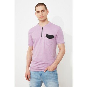 Trendyol Lila Men's Regular Fit Short Sleeve Pocket Detailed T-Shirt