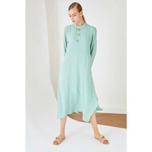 Trendyol Mint Crew Neck Buttoned Tunic