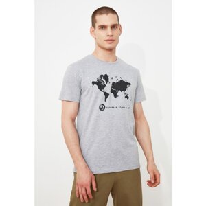 Trendyol Gray Men's Regular Fit Short Sleeve T-Shirt