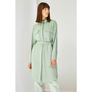 Trendyol Mint Shirt Collar Tunic