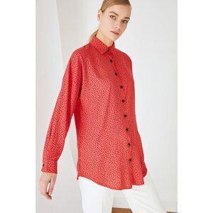 Trendyol Red Shirt Collar Tunic