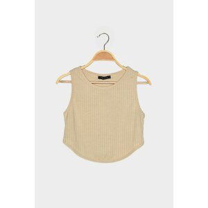 Trendyol Stone Roving Crop Knitted Singlet