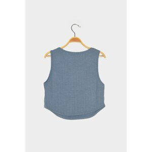 Trendyol Indigo Twill Crop Knitted Undershirt