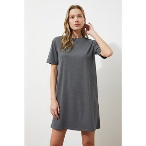 Trendyol Anthracite Ribbed Loose Knitted Dress