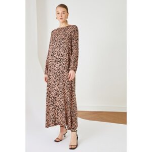 Trendyol Camel Leopard Patterned Dress