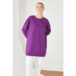 Trendyol Damson Basic Knitted Sweatshirt