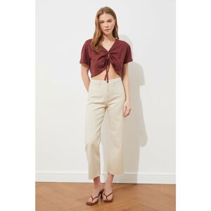 Trendyol Beige High Waist Culotte Jeans