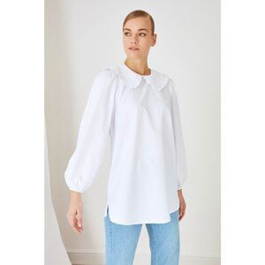 Trendyol White Baby Collar Woven Tunic