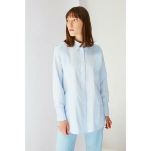 Trendyol Blue Shirt Collar Tunic